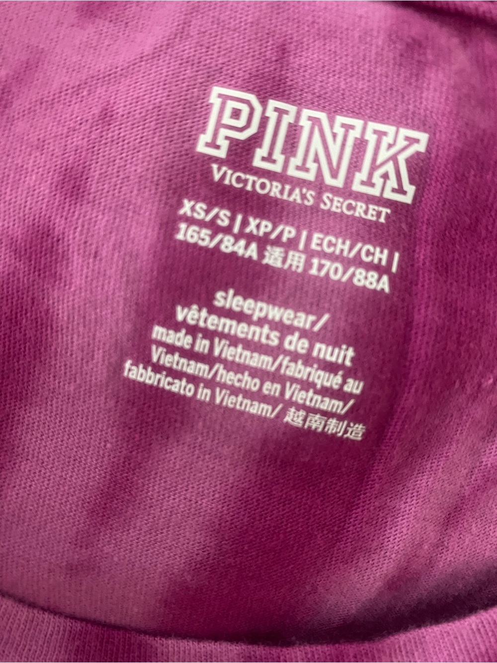 PINK Victoria's Secret Magenta Graphic Sleep Tee - Picture 4 of 5